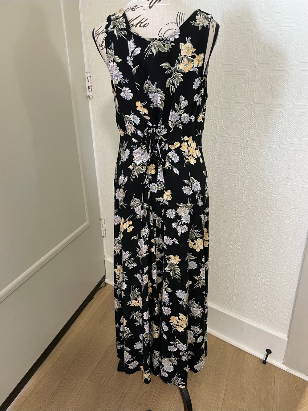 All that Jazz Black Maxi Dress with Yellow & Cream Floral Print - Picture 3 of 4